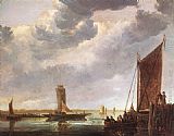 Aelbert Cuyp Canvas Paintings - The Ferry Boat